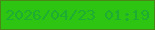 文字の大きさ：5、枠の色：4b8618、背景の色：2dc511、文字の色：1cad32 無料ブログパーツのブログ時計