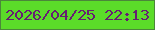 文字の大きさ：3、枠の色：4b873a、背景の色：5bdc29、文字の色：661e72 無料ブログパーツのブログ時計