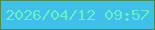 文字の大きさ：2、枠の色：4b8a50、背景の色：3fc0e9、文字の色：6aeec5 無料ブログパーツのブログ時計
