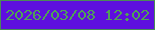 文字の大きさ：2、枠の色：4b8a57、背景の色：5e0fde、文字の色：4fa156 無料ブログパーツのブログ時計