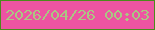 文字の大きさ：3、枠の色：4b8b1c、背景の色：ed54a2、文字の色：aac782 無料ブログパーツのブログ時計