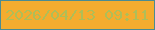 文字の大きさ：4、枠の色：4b8b92、背景の色：f4ac2f、文字の色：afbe57 無料ブログパーツのブログ時計