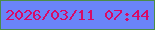 文字の大きさ：2、枠の色：4b8d47、背景の色：6a84f9、文字の色：d80a66 無料ブログパーツのブログ時計