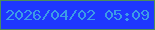 文字の大きさ：3、枠の色：4b8e5b、背景の色：1e37fe、文字の色：3c9be7 無料ブログパーツのブログ時計