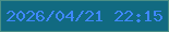 文字の大きさ：1、枠の色：4b8f87、背景の色：116a81、文字の色：3f88fc 無料ブログパーツのブログ時計