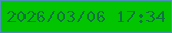 文字の大きさ：4、枠の色：4b90b8、背景の色：02c400、文字の色：107143 無料ブログパーツのブログ時計