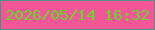 文字の大きさ：4、枠の色：4b9182、背景の色：f45697、文字の色：60da25 無料ブログパーツのブログ時計