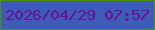 文字の大きさ：2、枠の色：4b9207、背景の色：3d5cb5、文字の色：6e0b99 無料ブログパーツのブログ時計