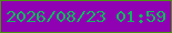 文字の大きさ：5、枠の色：4b9312、背景の色：9101b4、文字の色：0cba5c 無料ブログパーツのブログ時計