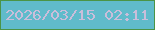 文字の大きさ：3、枠の色：4b9446、背景の色：60bbcb、文字の色：cabeda 無料ブログパーツのブログ時計
