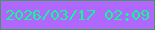 文字の大きさ：5、枠の色：4b9462、背景の色：af67fe、文字の色：0dfc8f 無料ブログパーツのブログ時計