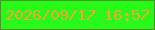 文字の大きさ：2、枠の色：4b9529、背景の色：27f919、文字の色：f2a735 無料ブログパーツのブログ時計