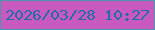 文字の大きさ：3、枠の色：4b96a9、背景の色：c859be、文字の色：246ca9 無料ブログパーツのブログ時計