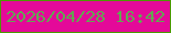 文字の大きさ：2、枠の色：4b9902、背景の色：e40999、文字の色：63a652 無料ブログパーツのブログ時計