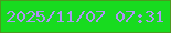 文字の大きさ：3、枠の色：4b991f、背景の色：18db1f、文字の色：ae94f5 無料ブログパーツのブログ時計