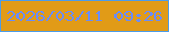 文字の大きさ：2、枠の色：4b9ceb、背景の色：e19b17、文字の色：6a8cf8 無料ブログパーツのブログ時計