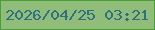 文字の大きさ：5、枠の色：4b9f37、背景の色：90bd79、文字の色：2f6f80 無料ブログパーツのブログ時計
