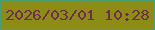 文字の大きさ：3、枠の色：4b9f73、背景の色：8c8c17、文字の色：712d4f 無料ブログパーツのブログ時計