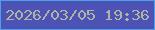 文字の大きさ：2、枠の色：4ba1e8、背景の色：4c53b4、文字の色：aeb5a4 無料ブログパーツのブログ時計