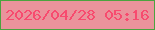 文字の大きさ：5、枠の色：4ba33f、背景の色：ea939c、文字の色：f74b6f 無料ブログパーツのブログ時計