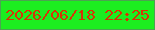 文字の大きさ：5、枠の色：4ba451、背景の色：1cee20、文字の色：d73406 無料ブログパーツのブログ時計