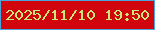 文字の大きさ：1、枠の色：4ba5dc、背景の色：d0050e、文字の色：c8e877 無料ブログパーツのブログ時計
