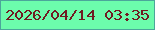 文字の大きさ：5、枠の色：4ba69a、背景の色：6cfcac、文字の色：701c22 無料ブログパーツのブログ時計