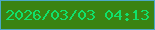 文字の大きさ：4、枠の色：4ba8c7、背景の色：3a8312、文字の色：10e16b 無料ブログパーツのブログ時計