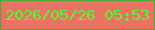 文字の大きさ：1、枠の色：4ba92e、背景の色：eb7162、文字の色：4efe2d 無料ブログパーツのブログ時計