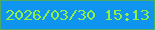 文字の大きさ：5、枠の色：4baa63、背景の色：0f94f0、文字の色：8def48 無料ブログパーツのブログ時計