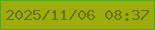 文字の大きさ：3、枠の色：4bac20、背景の色：9dae0c、文字の色：687403 無料ブログパーツのブログ時計