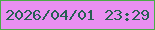 文字の大きさ：3、枠の色：4bac48、背景の色：e98ff2、文字の色：275f53 無料ブログパーツのブログ時計