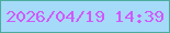 文字の大きさ：5、枠の色：4bad9d、背景の色：a6daf9、文字の色：ce5afa 無料ブログパーツのブログ時計