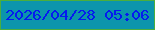 文字の大きさ：5、枠の色：4bae3d、背景の色：0c95ac、文字の色：051aef 無料ブログパーツのブログ時計