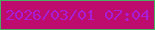 文字の大きさ：5、枠の色：4bae61、背景の色：bd0c6e、文字の色：aa1ed3 無料ブログパーツのブログ時計