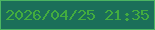 文字の大きさ：2、枠の色：4bb562、背景の色：1b6f59、文字の色：43ac3f 無料ブログパーツのブログ時計