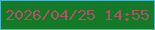 文字の大きさ：2、枠の色：4bb7c2、背景の色：157a28、文字の色：a55563 無料ブログパーツのブログ時計