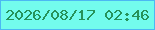 文字の大きさ：2、枠の色：4bb8f3、背景の色：73fced、文字の色：26925a 無料ブログパーツのブログ時計