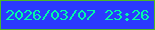 文字の大きさ：2、枠の色：4bb927、背景の色：2b3afe、文字の色：02f9a9 無料ブログパーツのブログ時計