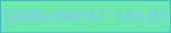 文字の大きさ：4、枠の色：4bb9c4、背景の色：6ae8af、文字の色：8cc4f7 無料ブログパーツのブログ時計
