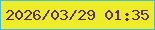 文字の大きさ：1、枠の色：4bbad3、背景の色：eeeb28、文字の色：552e51 無料ブログパーツのブログ時計