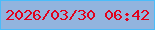 文字の大きさ：1、枠の色：4bbcf9、背景の色：92b4de、文字の色：e1011c 無料ブログパーツのブログ時計