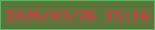 文字の大きさ：4、枠の色：4bbd65、背景の色：5d753a、文字の色：e72e45 無料ブログパーツのブログ時計