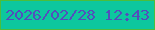 文字の大きさ：1、枠の色：4bbe3c、背景の色：0dc79e、文字の色：534ebc 無料ブログパーツのブログ時計