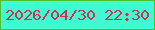 文字の大きさ：1、枠の色：4bc032、背景の色：40fad4、文字の色：c9354e 無料ブログパーツのブログ時計