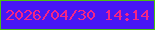 文字の大きさ：4、枠の色：4bc10f、背景の色：4817f4、文字の色：f42586 無料ブログパーツのブログ時計