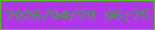文字の大きさ：2、枠の色：4bc414、背景の色：b136eb、文字の色：3aa630 無料ブログパーツのブログ時計