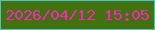 文字の大きさ：5、枠の色：4bc5c2、背景の色：43710e、文字の色：f825bc 無料ブログパーツのブログ時計