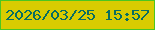 文字の大きさ：4、枠の色：4bc621、背景の色：d9cc01、文字の色：096d62 無料ブログパーツのブログ時計