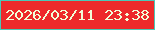 文字の大きさ：4、枠の色：4bc7b6、背景の色：ed292a、文字の色：f1fed8 無料ブログパーツのブログ時計